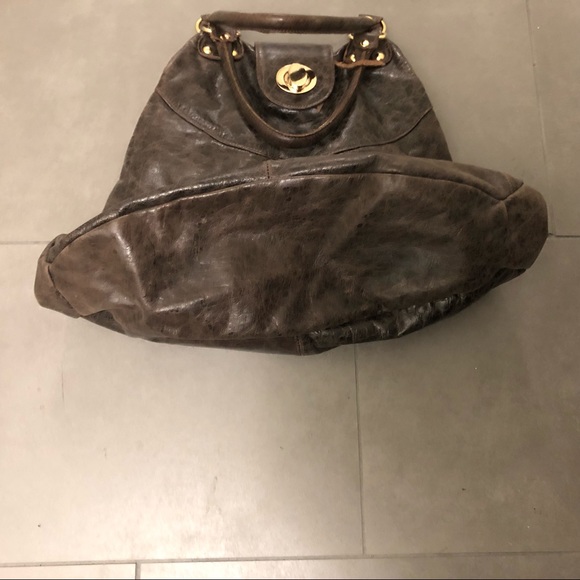 Foley & Corinna Leather Bender Turn Lock Handbag - Picture 7 of 8